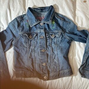 Mudd Kids Blue Denim Jacket with Floral Accents